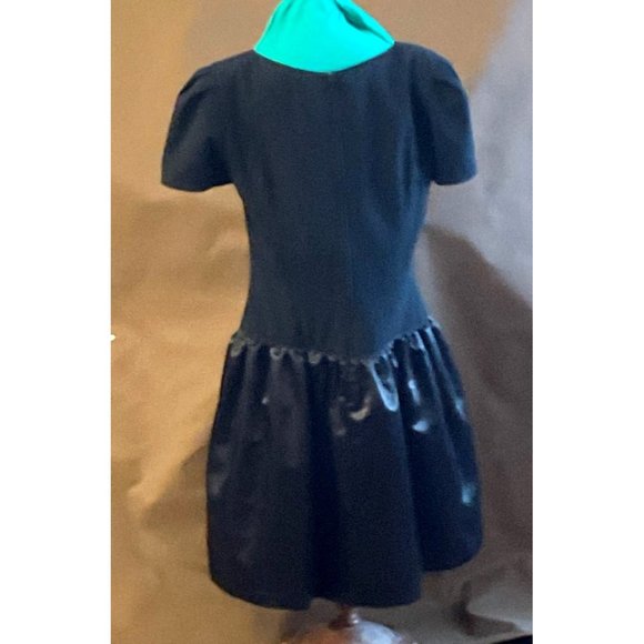 Morton Myles Gorgeous Black Vintage Dress Bows Rhinestones Size 10 Short Sleeve - Picture 5 of 14